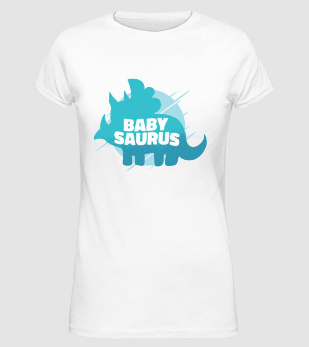 BabySaurus minta fehér pólón