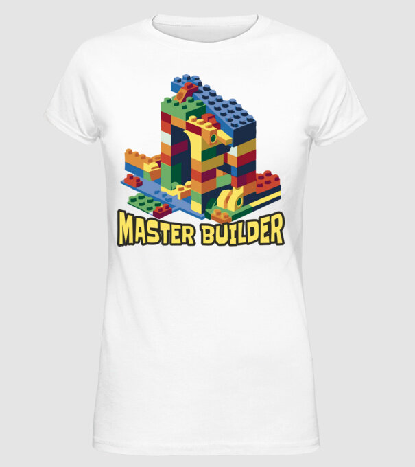 Lego mester minta fehér pólón