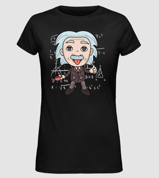 Einstein minta fekete pólón