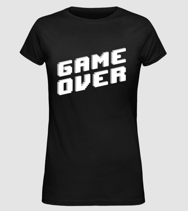 Game over minta fekete pólón