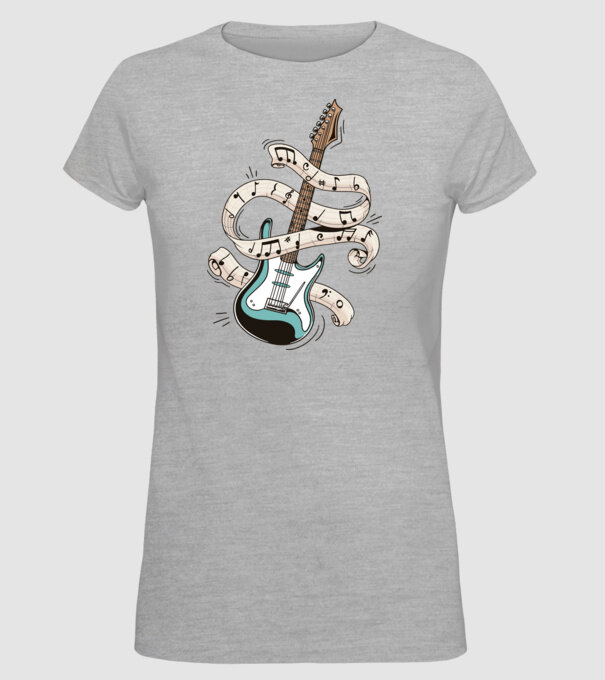 Elektromos gitár minta szürke pólón