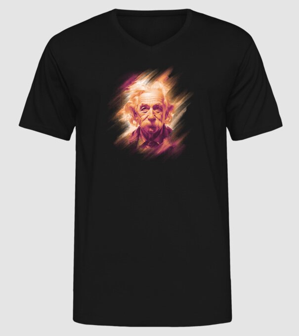 Albert Einstein minta fekete pólón