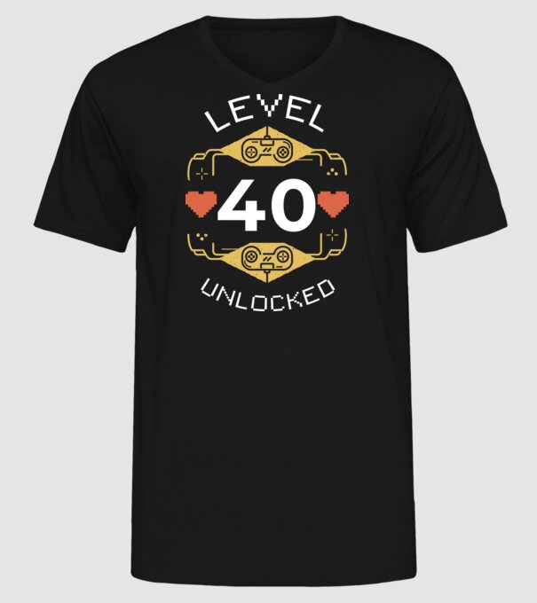 Level 40 unlocked minta fekete pólón