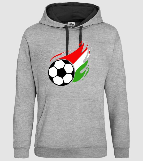 Magyar foci minta szürke pólón