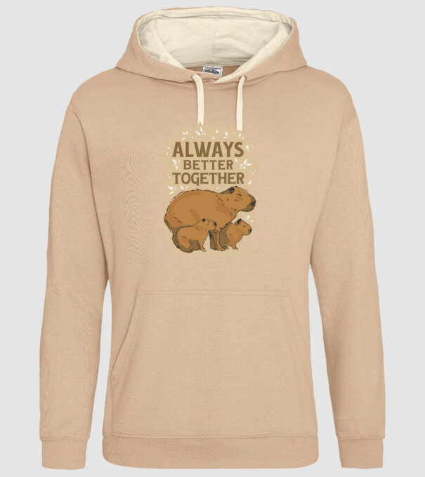 Capybara család minta homokszín pólón