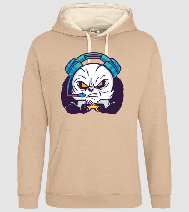 Gamer panda minta homokszín pólón