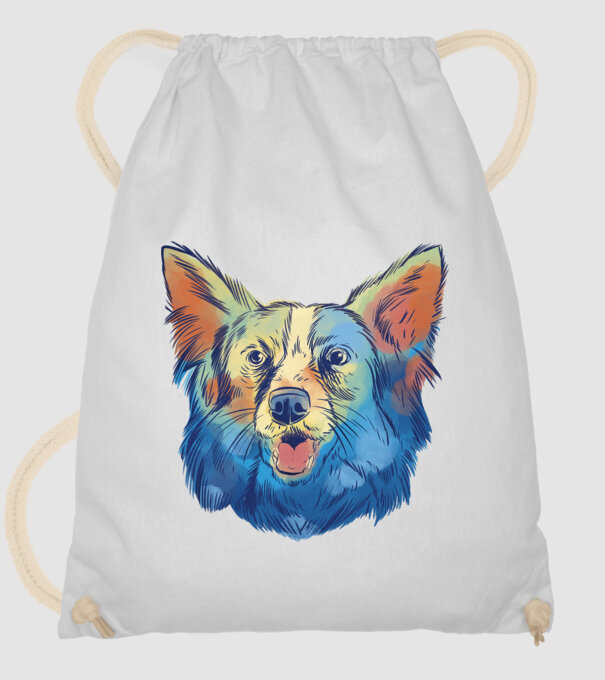 Collie kutya minta fehér pólón