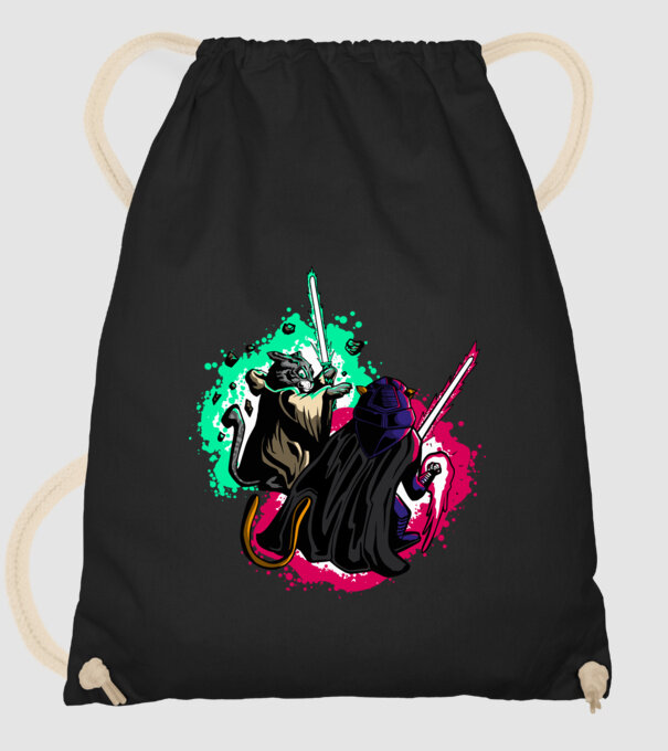 Cat Wars minta fekete pólón