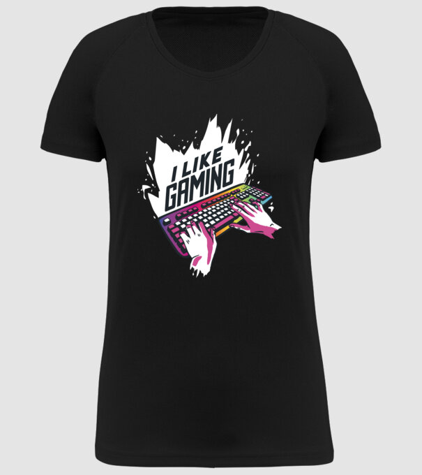 Gamer minta fekete pólón