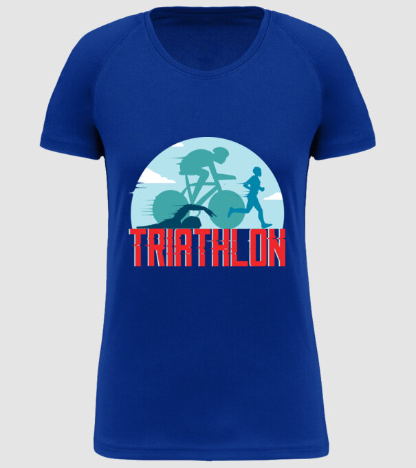 Triatlon minta királykék pólón
