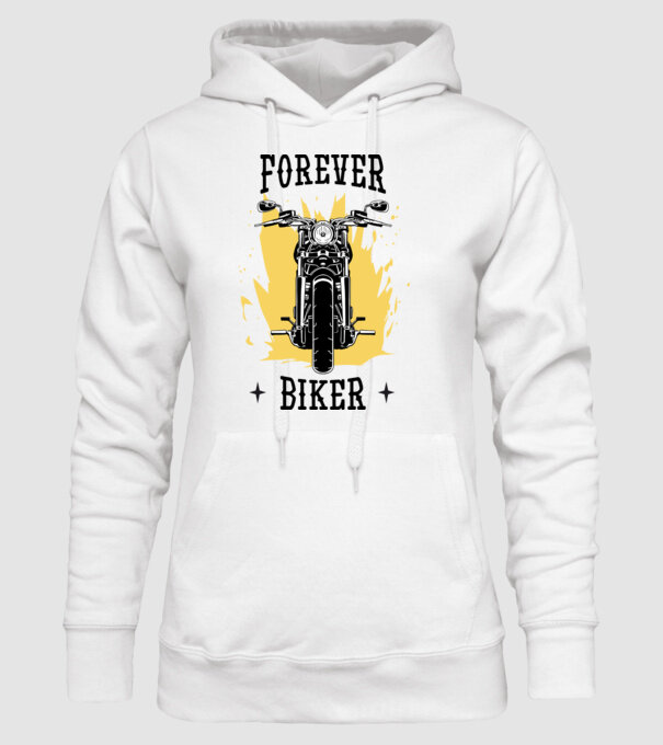 Örökké motoros minta fehér pólón