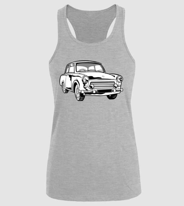 Trabant minta szürke pólón