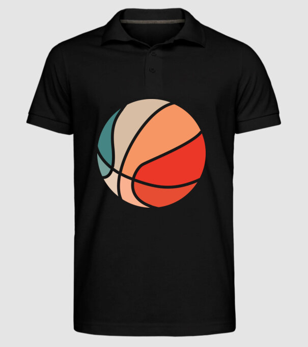 Kosárlabda minta fekete pólón