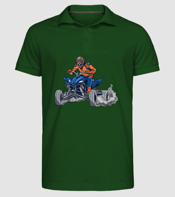 Quad minta sötétzöld pólón
