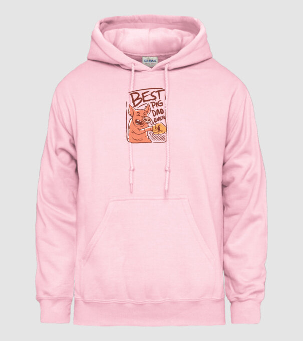 Best Pig Dad Ever minta világos rózsaszín pólón