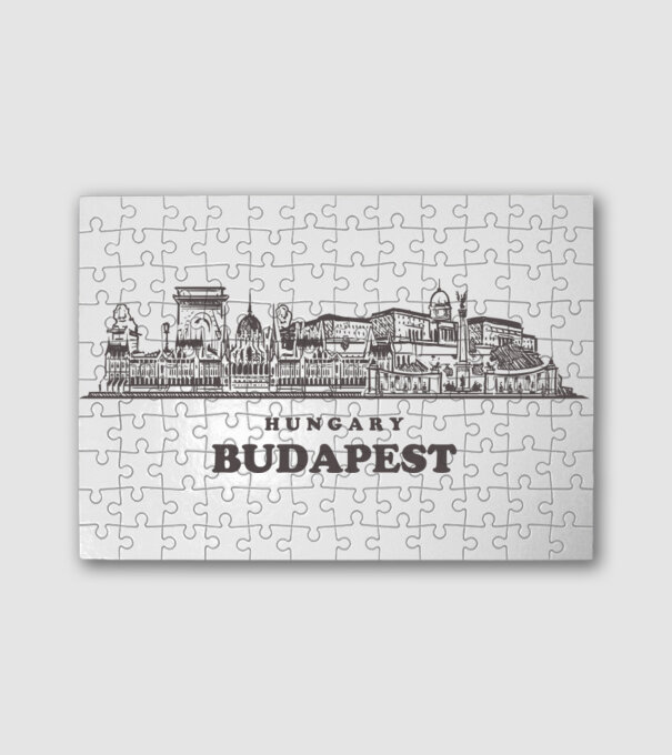 Budapest minta fehér pólón