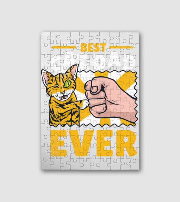 Best Cat Dad Ever minta fehér pólón