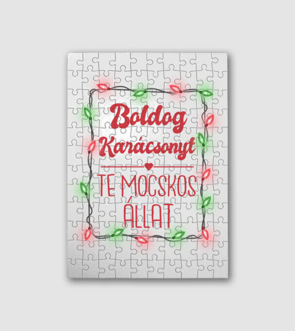 Boldog Karácsonyt Te mocskos állat! minta fehér pólón