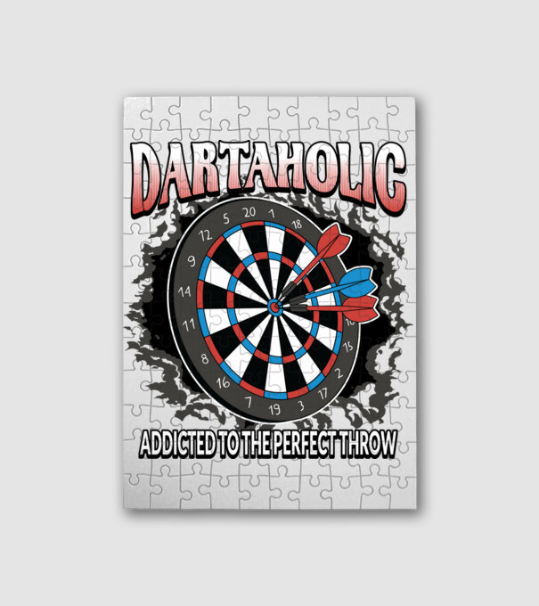 Darts függő minta fehér pólón