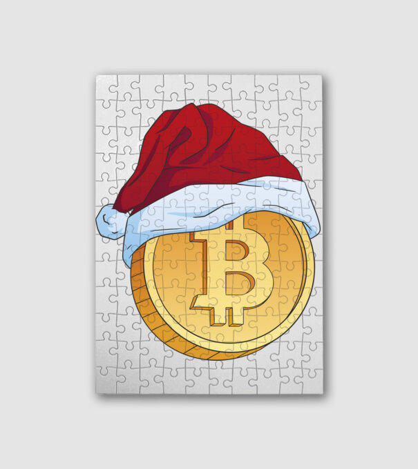 Karácsonyi bitcoin minta fehér pólón