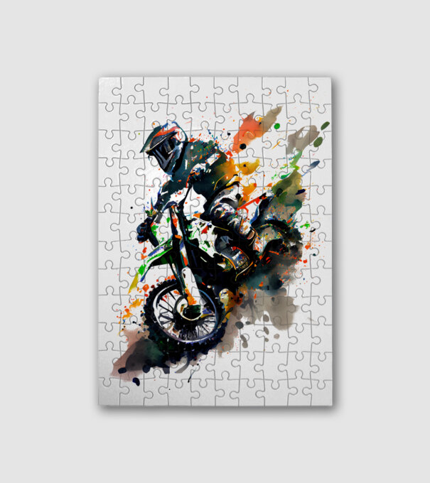 Motocross minta fehér pólón
