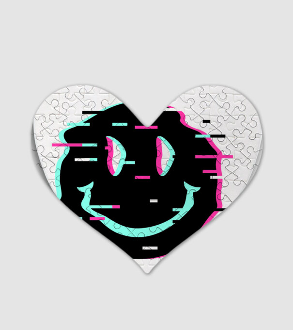 Neon smiley minta fehér pólón