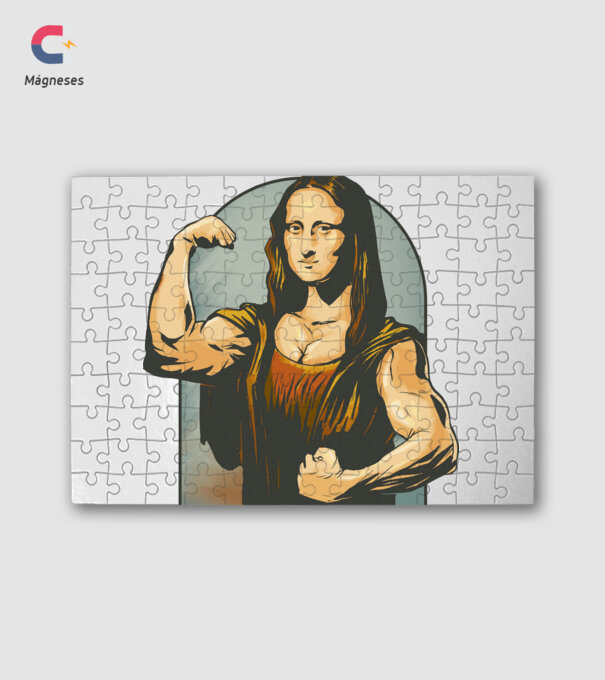 Kigyúrt Mona Lisa minta fehér pólón