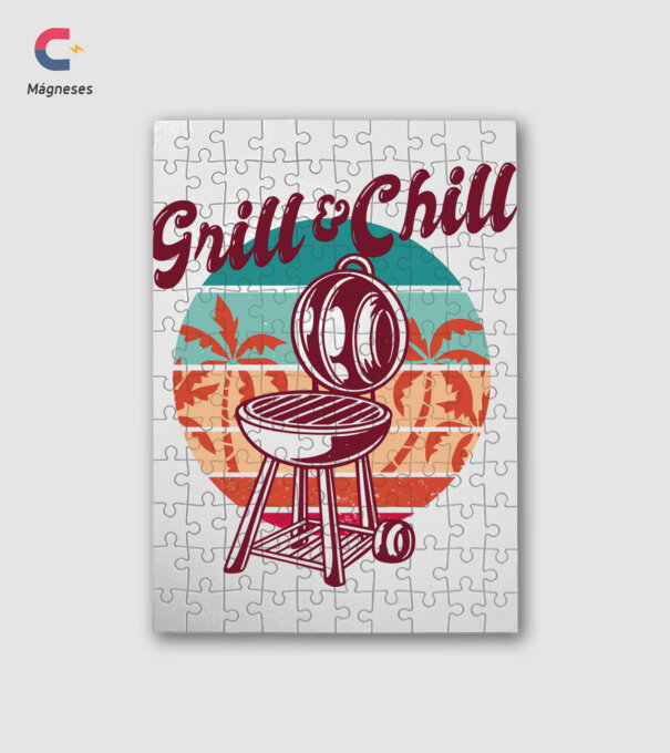 Grill and chill minta fehér pólón