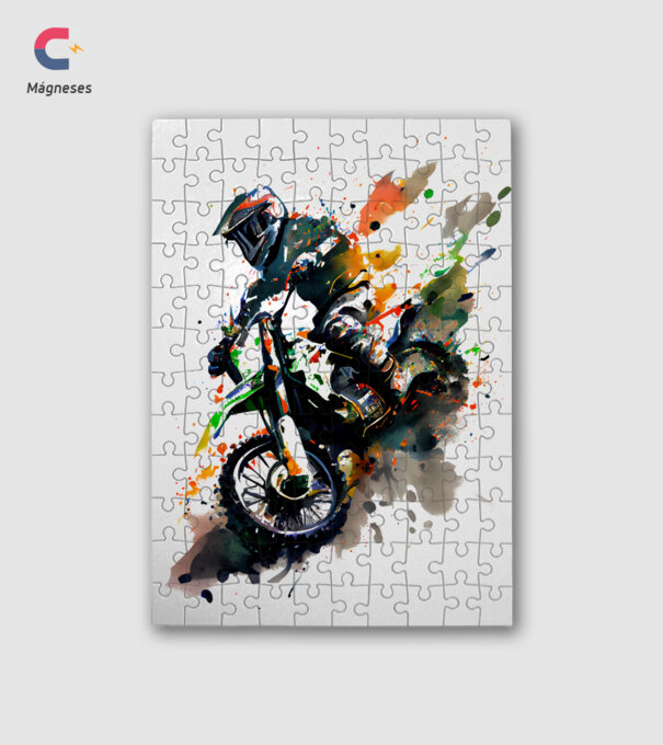 Motocross minta fehér pólón