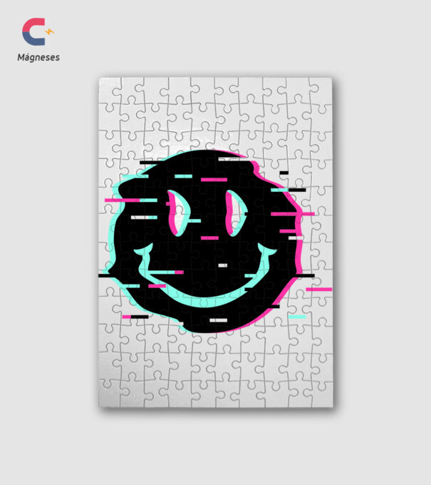 Neon smiley minta fehér pólón