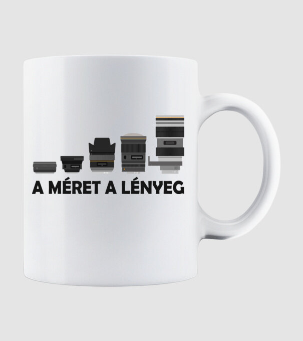 A méret a lényeg minta fehér pólón