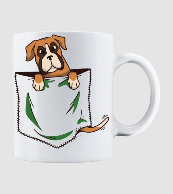 Boxer kutya minta fehér pólón