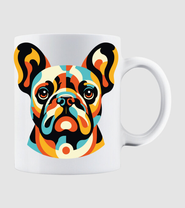 Francia bulldog minta fehér pólón