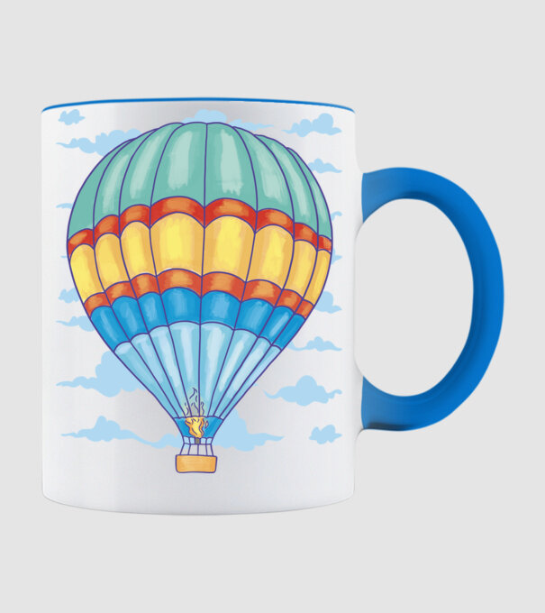 Hőlégballon minta világoskék pólón