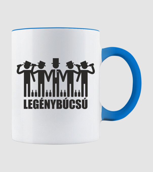 Legénybúcsú minta világoskék pólón