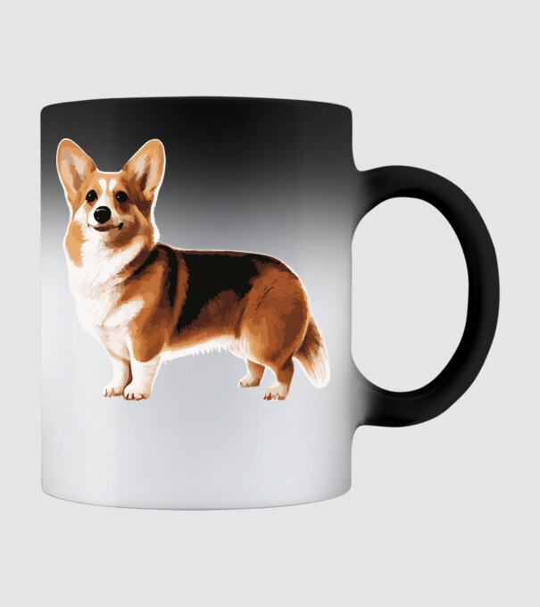 Corgi minta fekete pólón