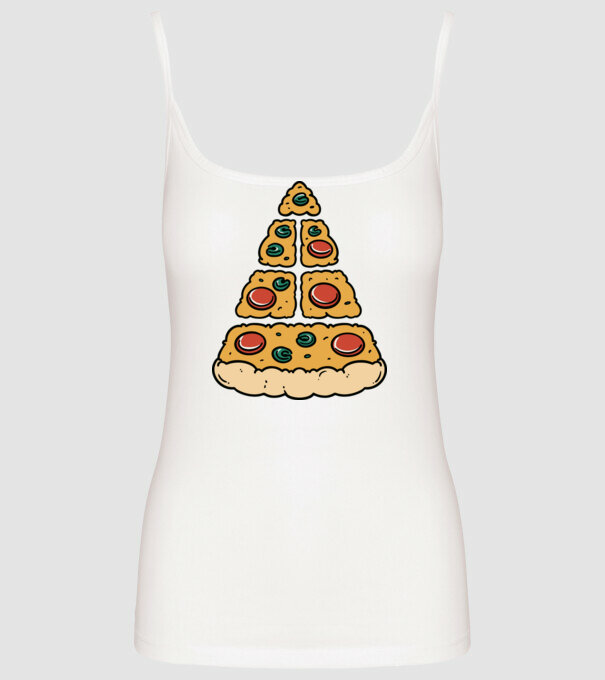 Pizza piramis minta fehér pólón