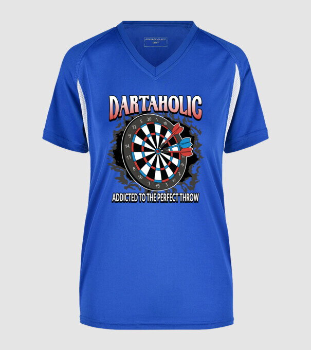 Darts függő minta királykék pólón