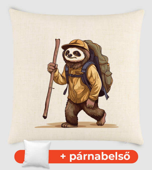 Túrázó lajhár minta homokszín pólón