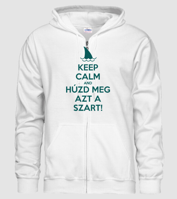 Keep Calm és húzd minta fehér pólón