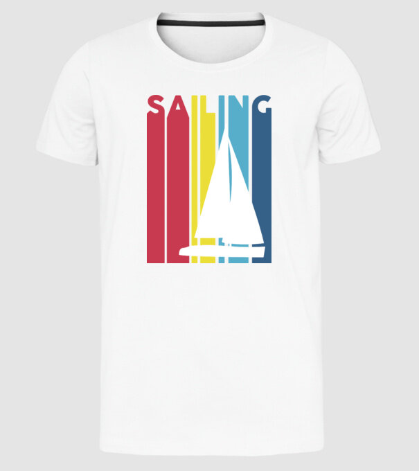Sailing minta fehér pólón