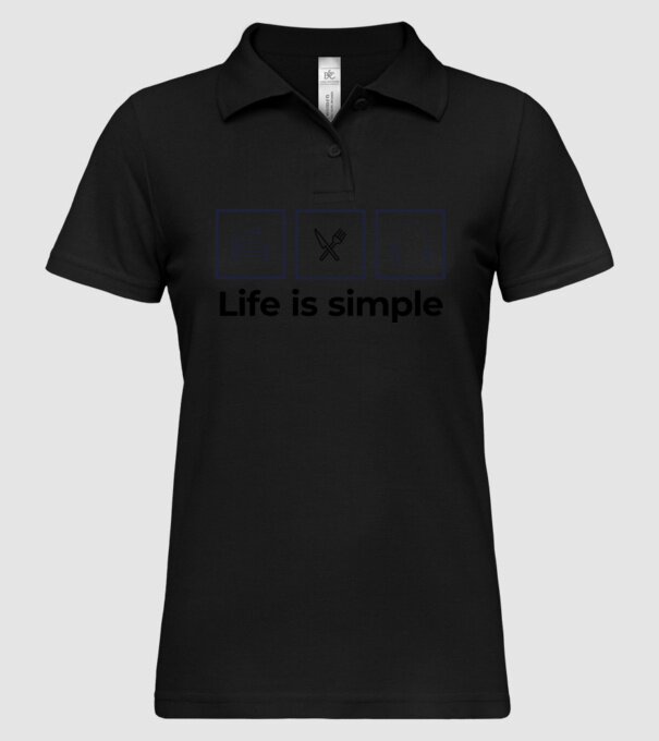 Life is simple minta fekete pólón