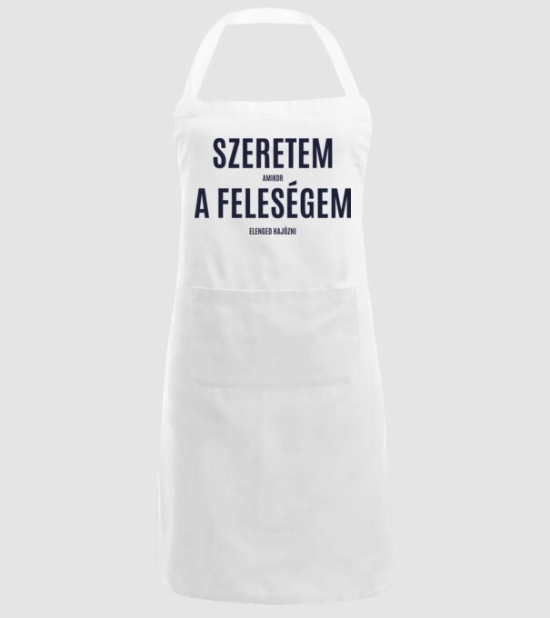 Szeretem a feleségem - hajós minta fehér pólón