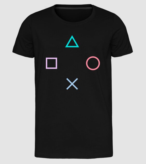 Playstation Symbols V3 minta fekete pólón