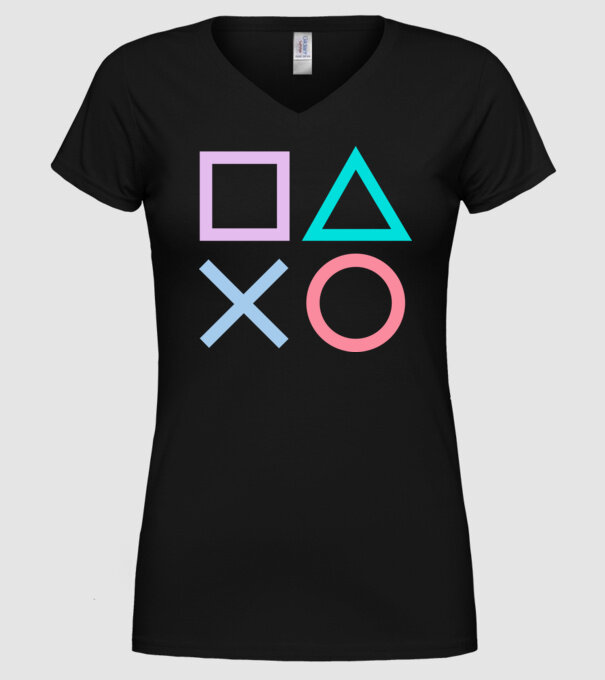 Playstation Symbols C minta fekete pólón