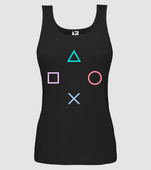 Playstation Symbols V3 minta fekete pólón