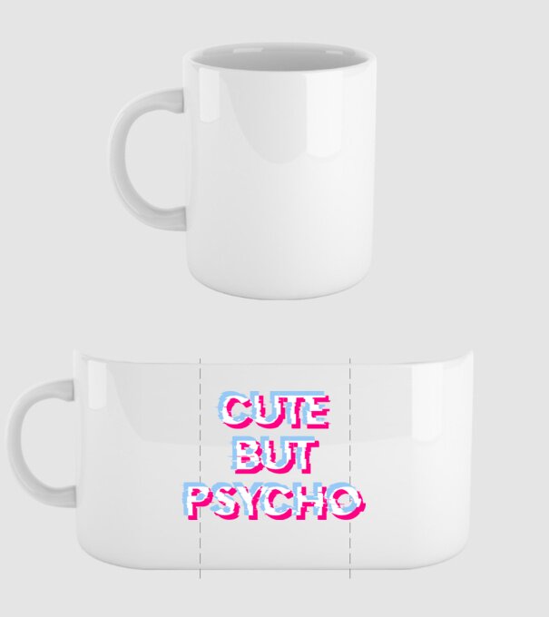 Cute but Psycho - Glich minta fehér pólón