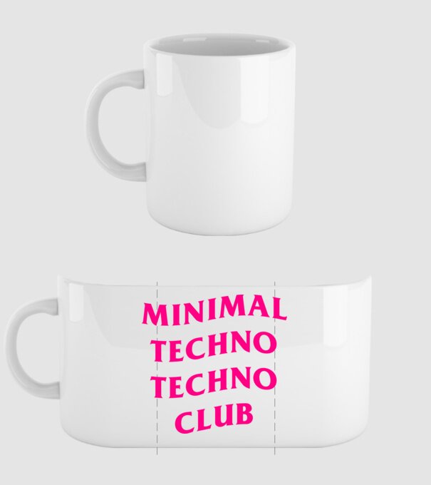 Minimal Techno Techno Club minta fehér pólón
