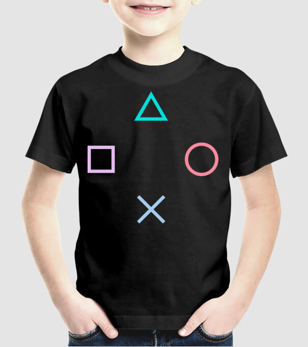 Playstation Symbols V3 minta fekete pólón