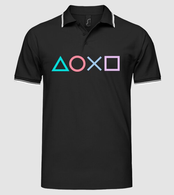 Playstation Symbols v2 C minta fekete pólón
